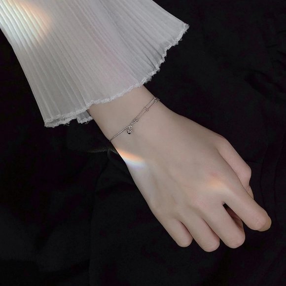 NEW 925 Sterling Silver Simple Bead Bracelet I - Picture 3 of 7